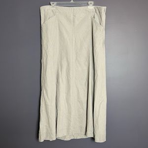 J. Jill Love Linen Light Grey Maxi Skirt Size Large 100% Linen